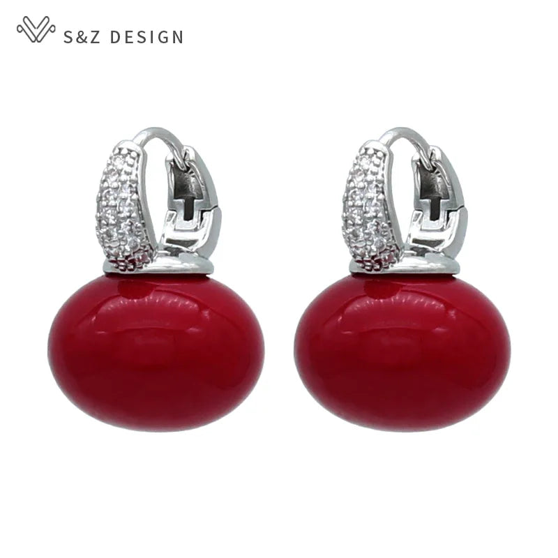 Women's Pearl & Cubic Zirconia Round Dangle Earrings