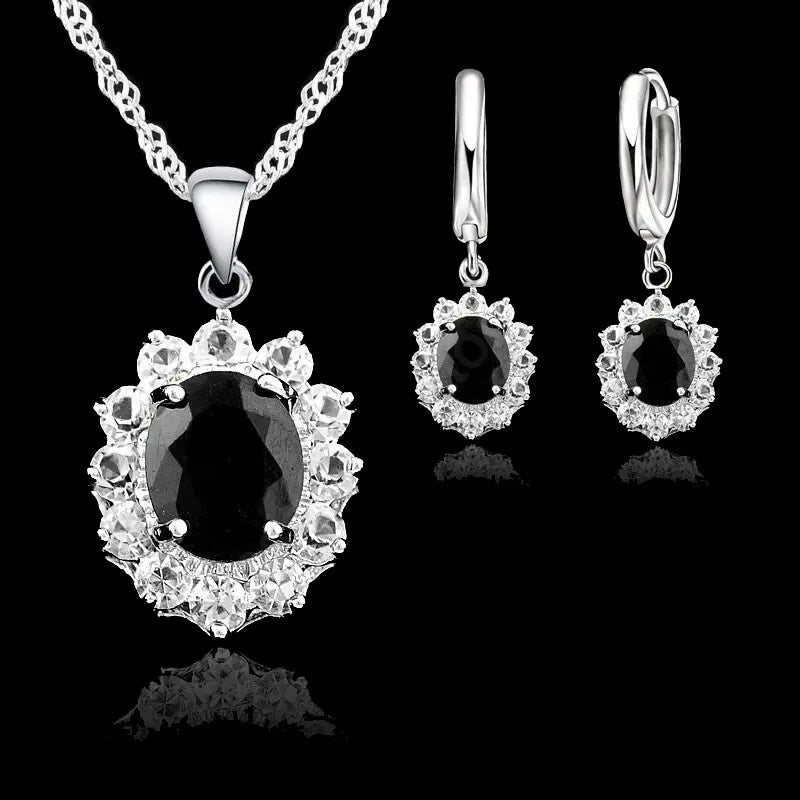 Women's Elegant Princess CZ Crystal Necklace & Earring Set