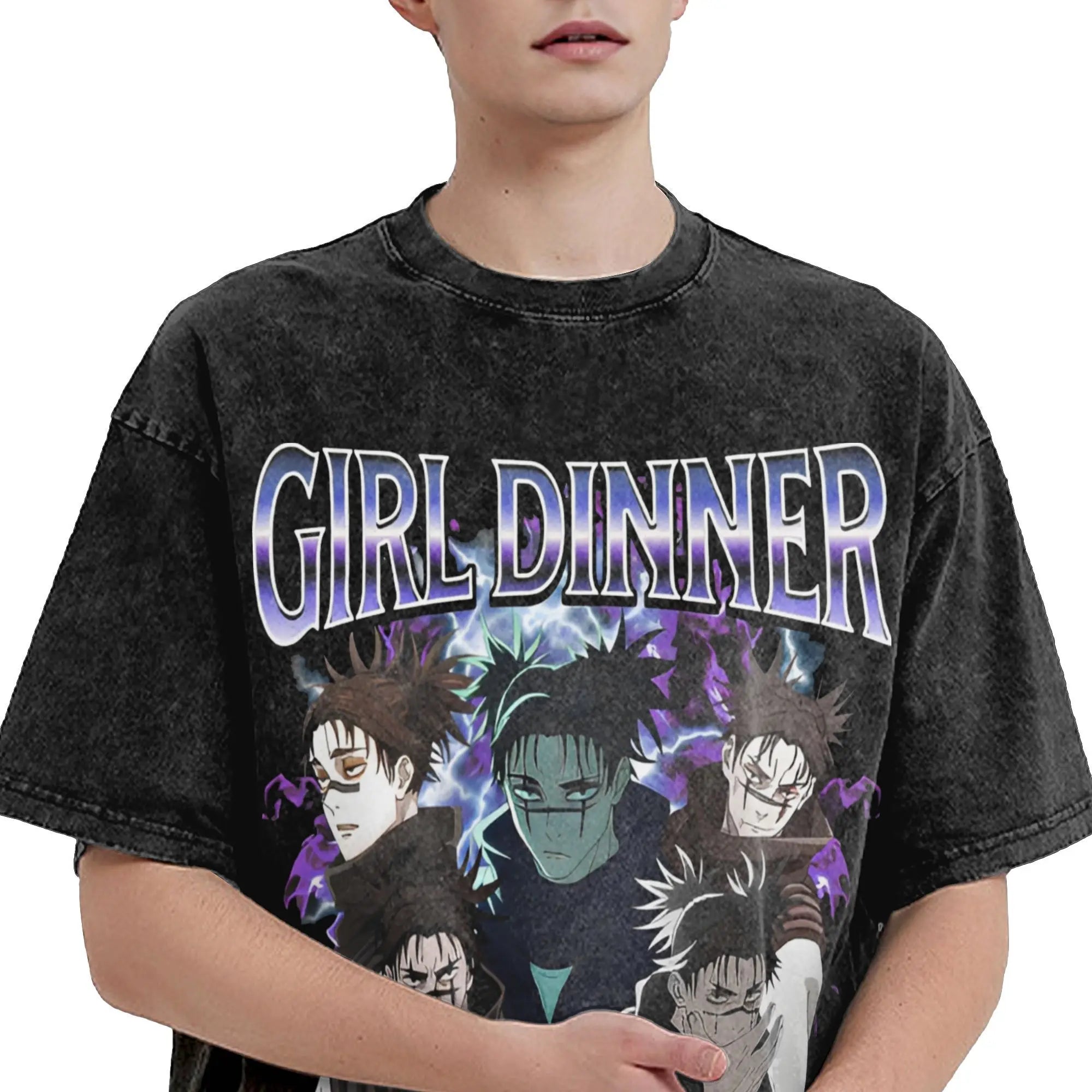 Summer Jujutsu Kaisen Choso Anime  Washed T Shirt Merch Oversize T-Shirts for Men Women Summer Short Sleeve Tee Clothing
