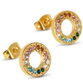 Women's Luxury Zircon Geometric Circle Hoop Earrings