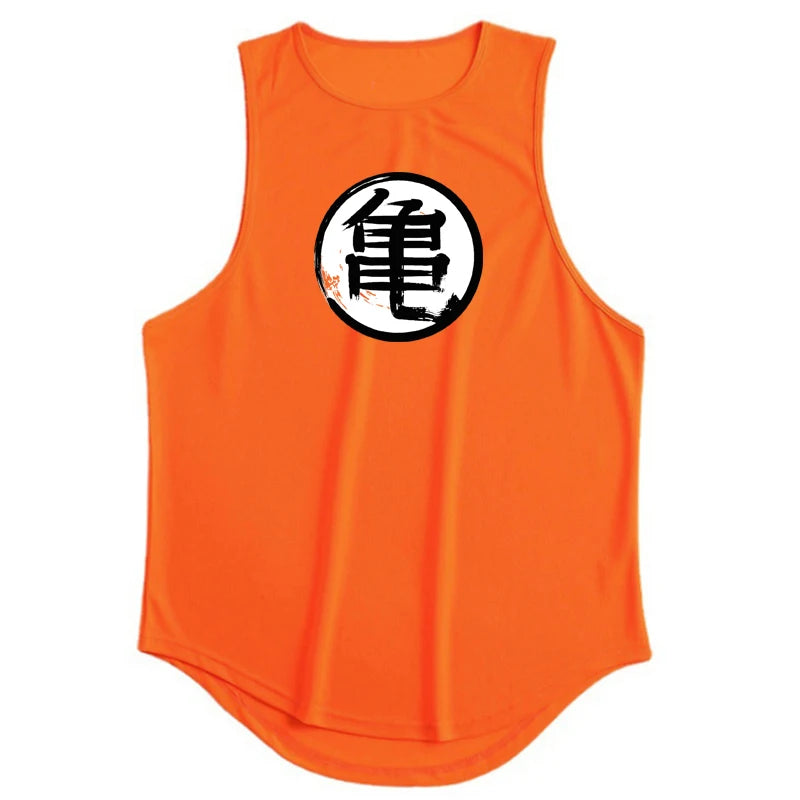 Anime Print Gym Sleeveless Vest
