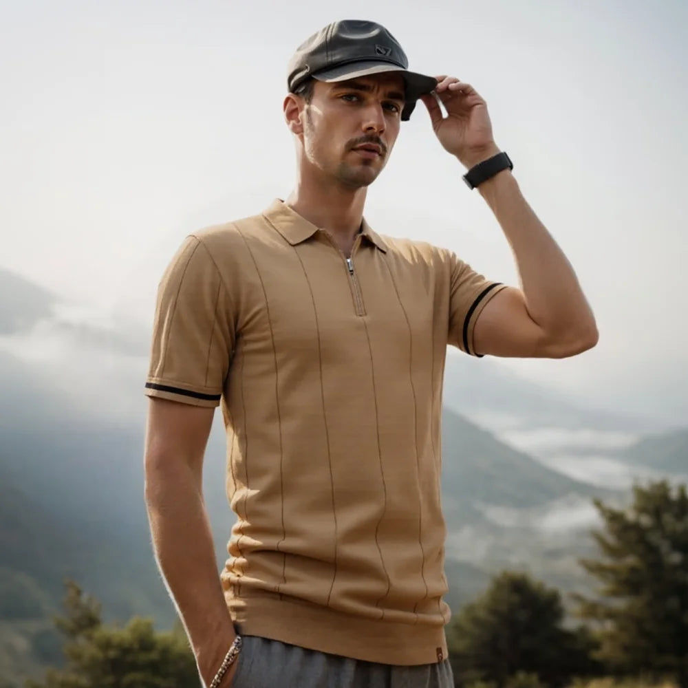 Slim Fit Zip Polo Shirt