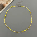Women's Colorful Glass Beads Choker Necklace