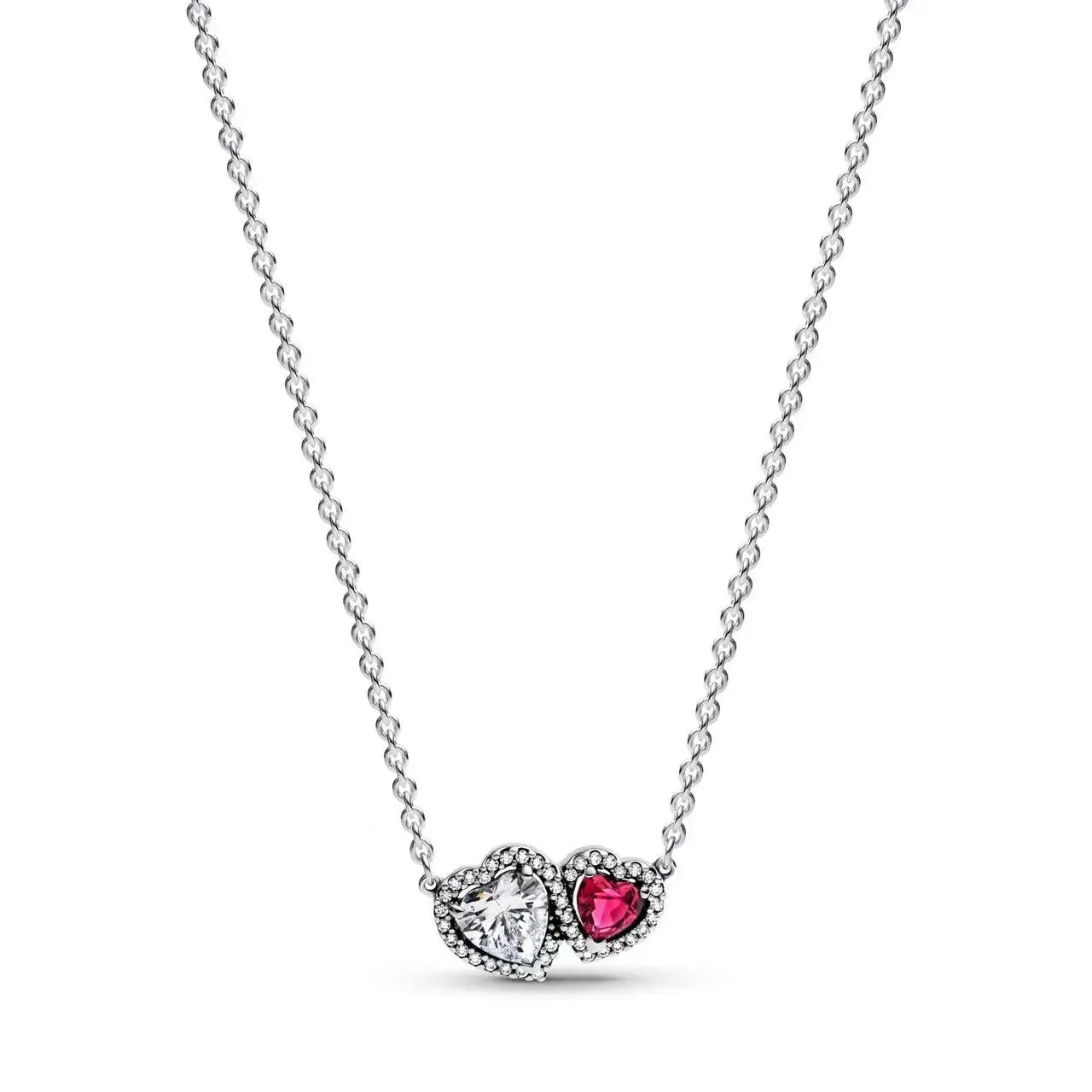 Colorful Heart Shaped 925 Sterling Silver Pendant Necklace