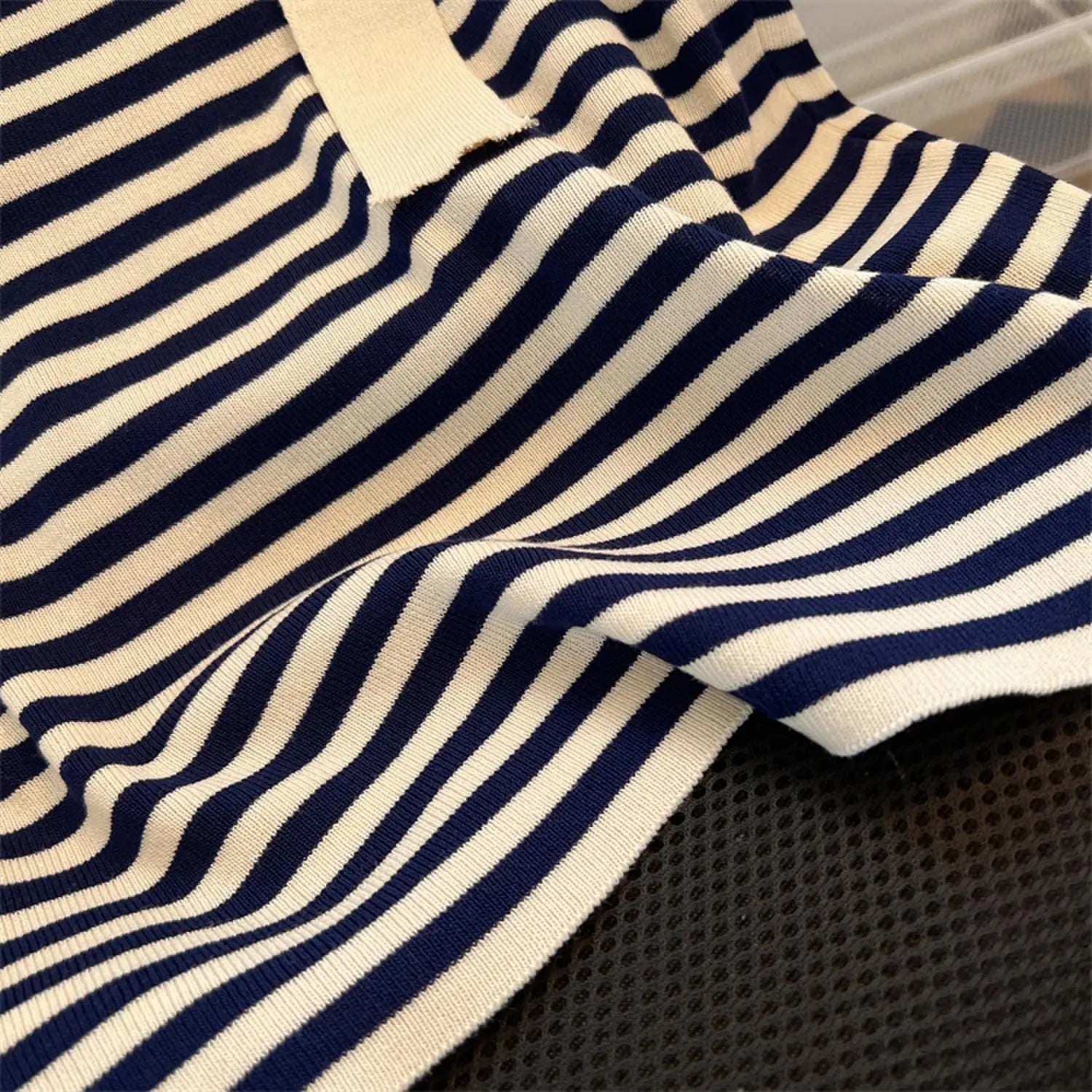 Striped Knit Batwing Pullover