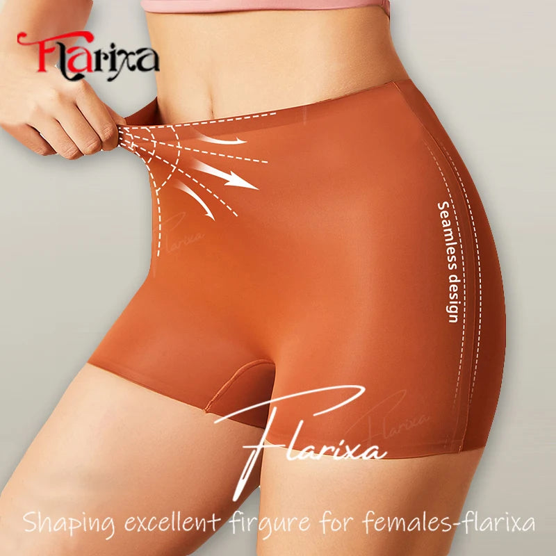 Women's High-Waist Ice Silk Boyshort Safety Shorts