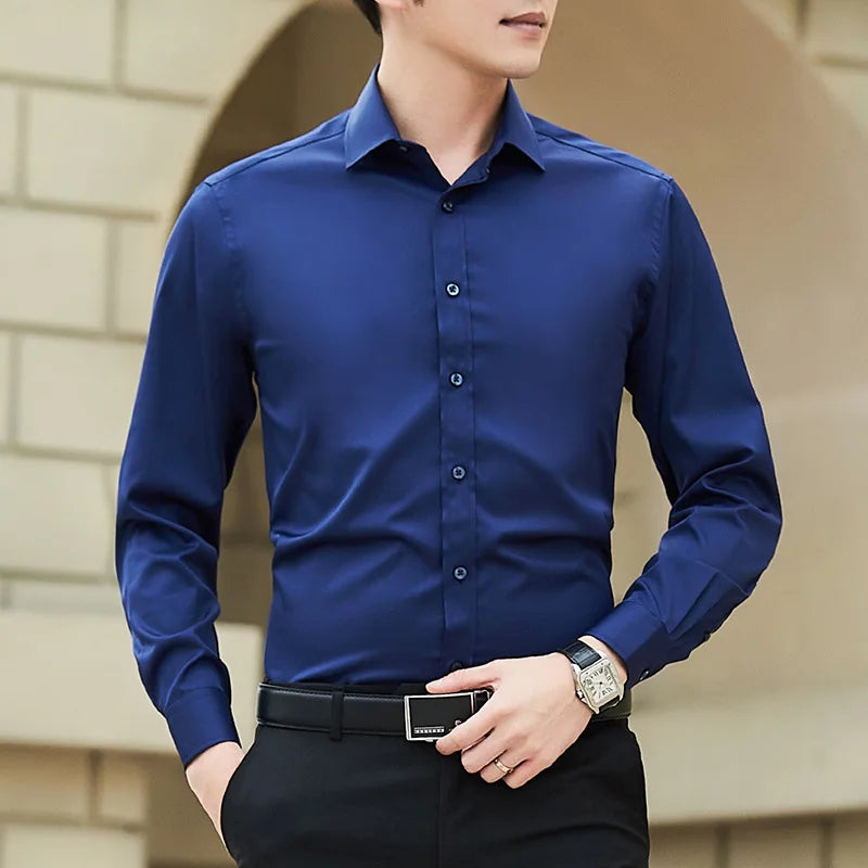 Slim Fit Long Sleeve Business Shirt