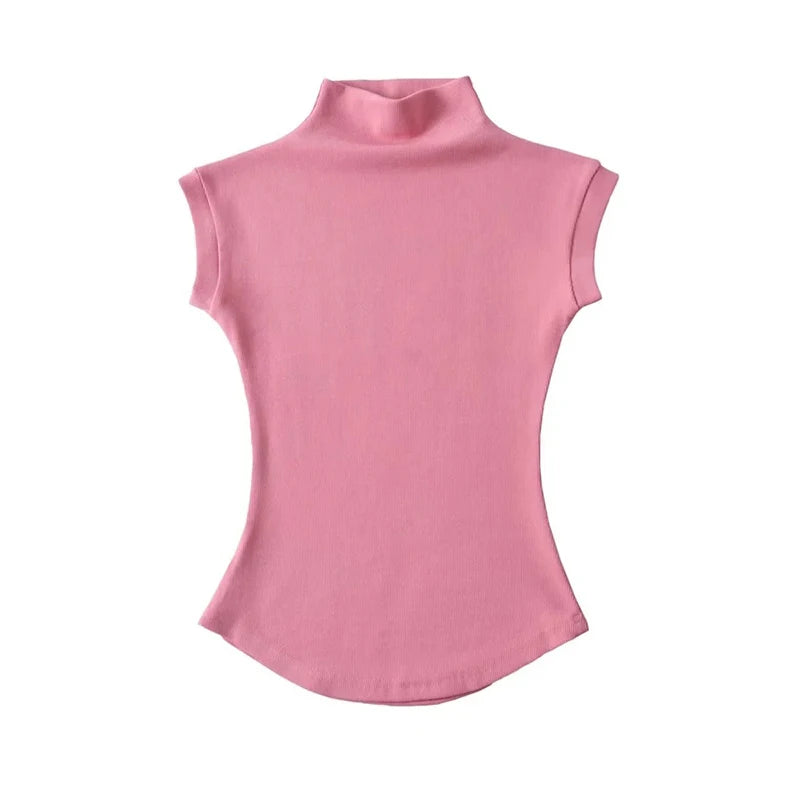 Turtleneck Slim Pullover Tee