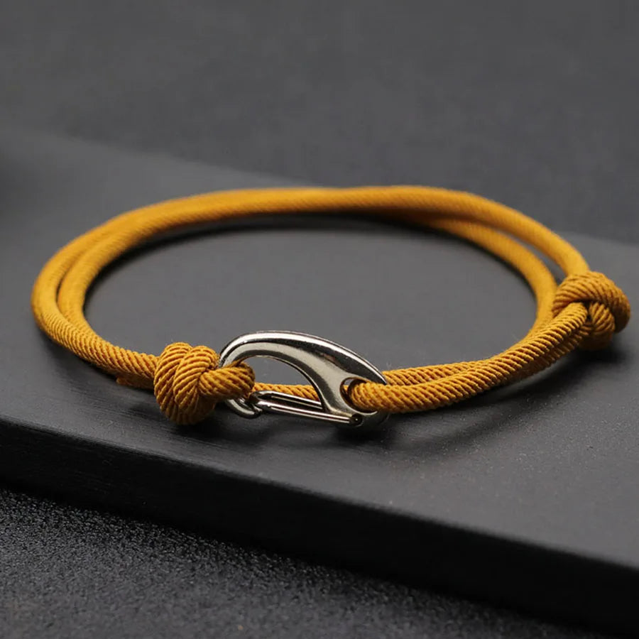 New Simple Style Double Layered Marine String Bracelet For Men Women Sliding Adjustable 3mm Thin Rope Nautical Braclet Pulseria