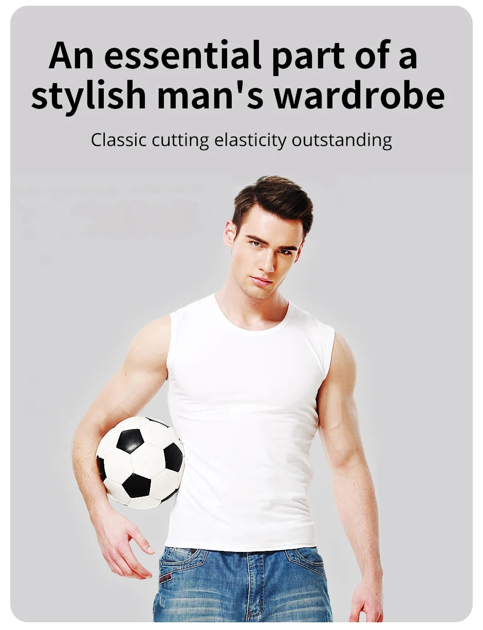 Slim Fit Sleeveless Cotton Vest (3-Pack)
