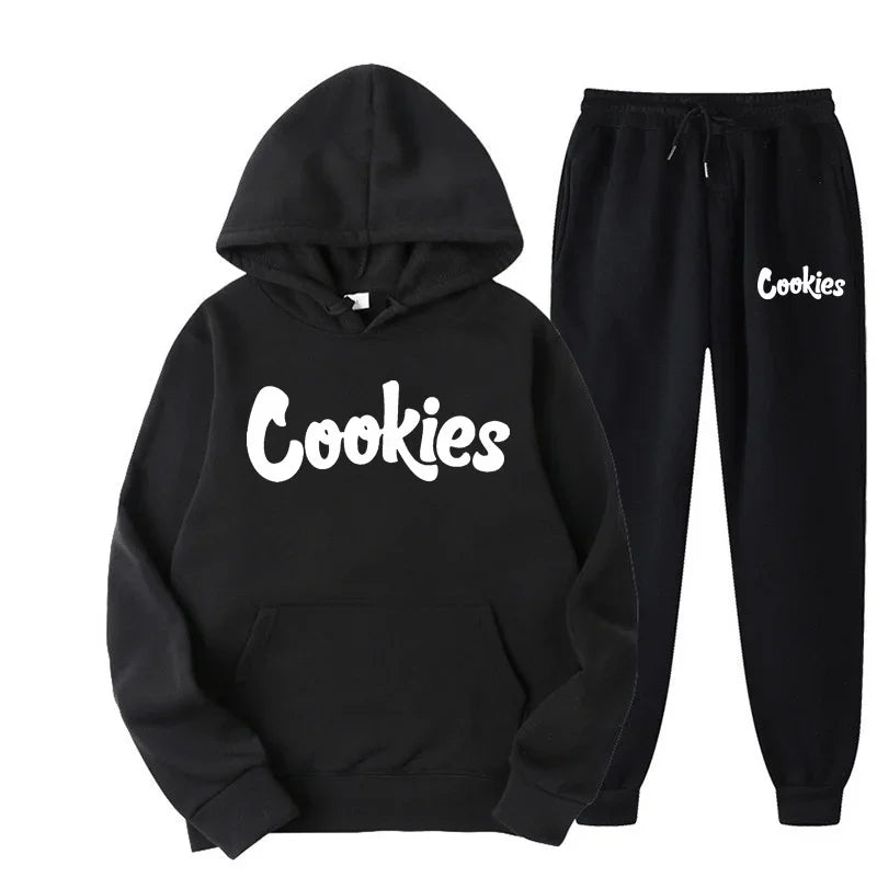Print Logo Hoodie & Jogger Two-Piece Set