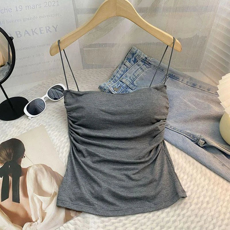 Skinny Spaghetti Strap Crop Tank
