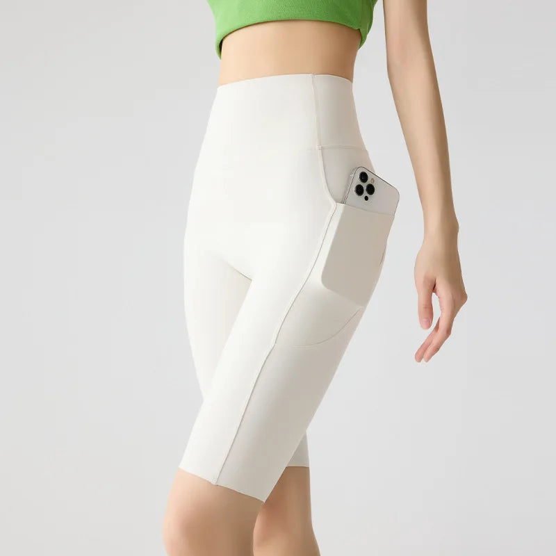 Voxlora High Waist Sharkskin Cycling Shorts