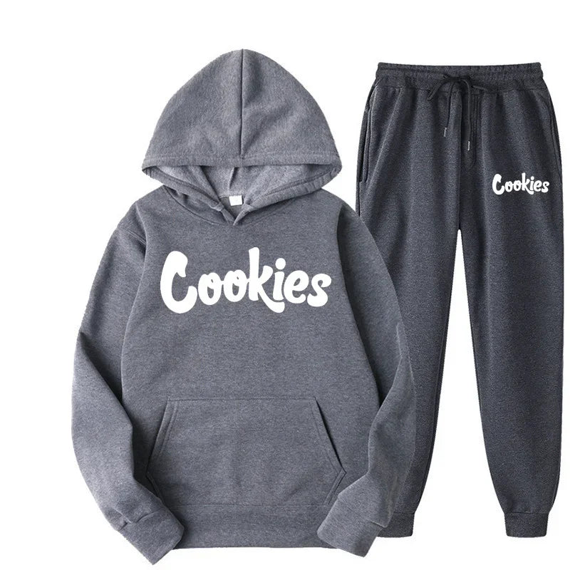 Print Logo Hoodie & Jogger Two-Piece Set