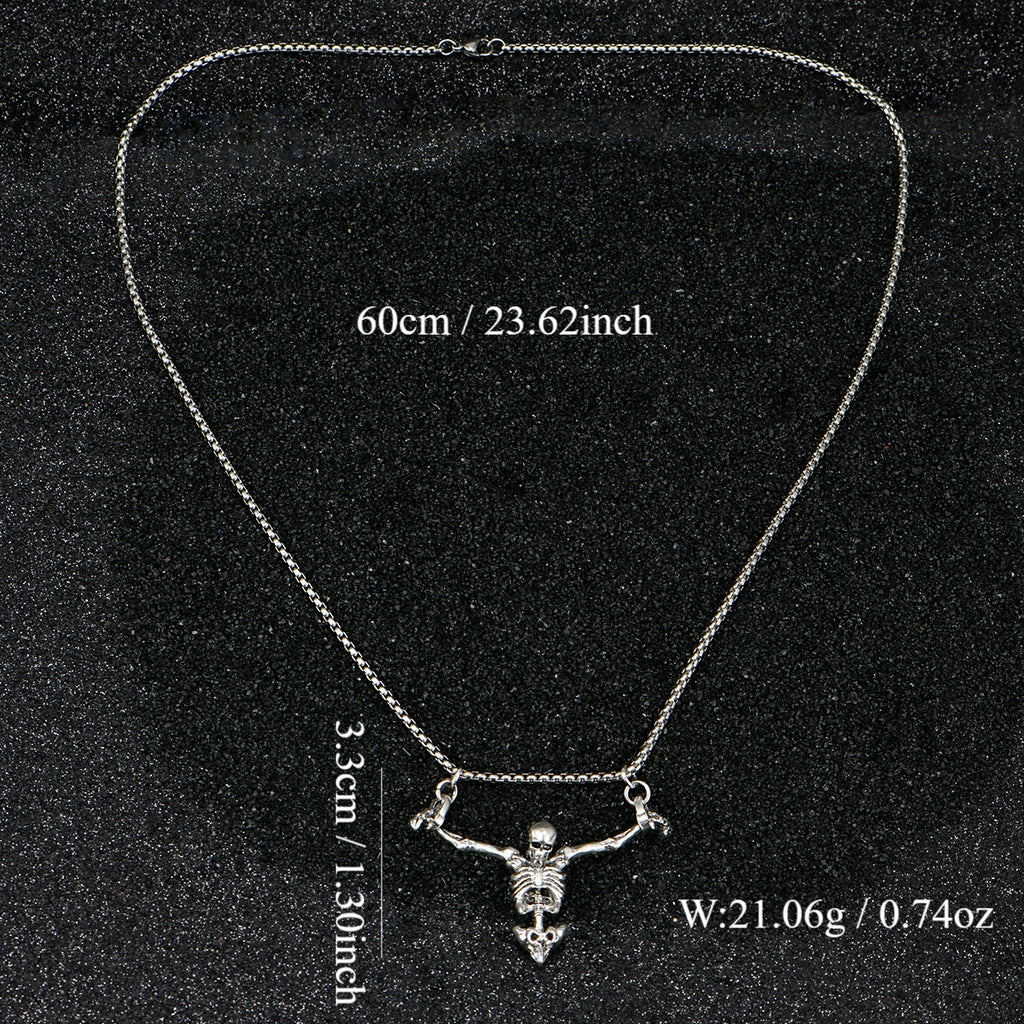 Halloween Punk Skull Pendant Necklace