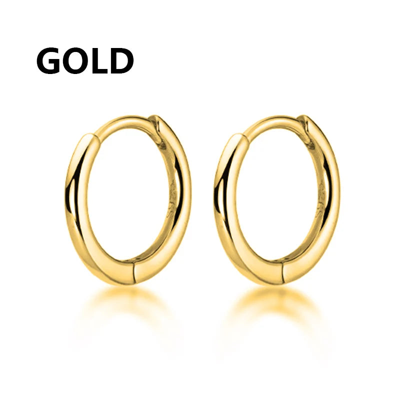 Unisex Black & Gold Stainless Steel Fake Earrings