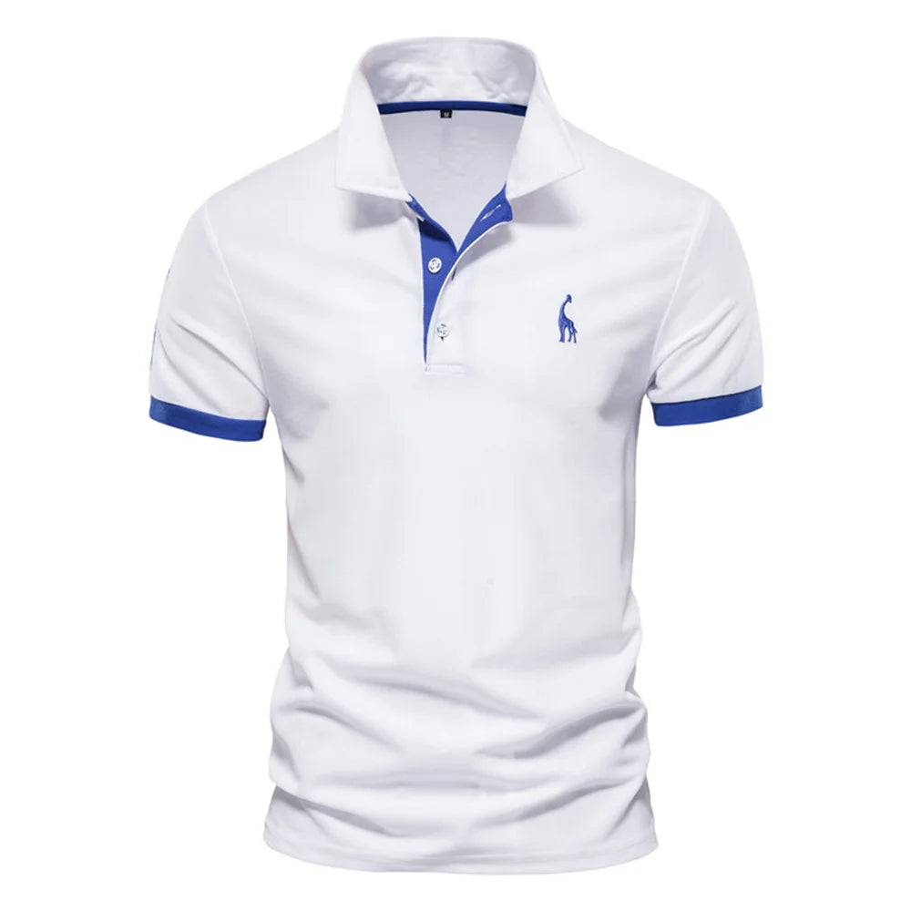Embroidered Giraffe Polo Shirt