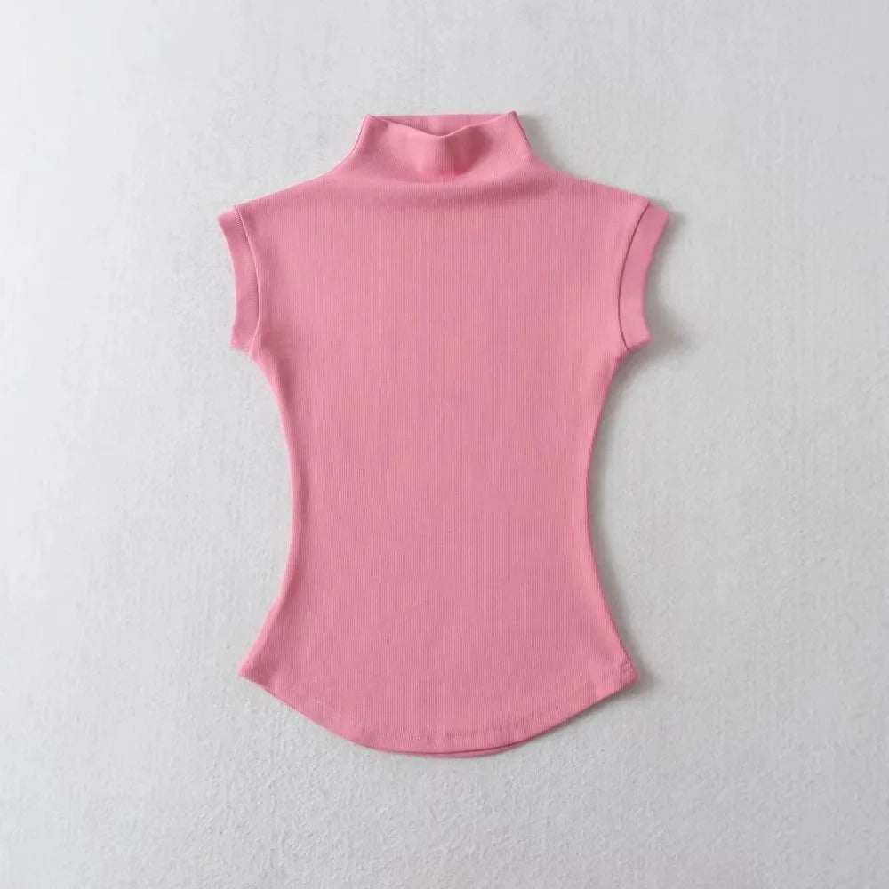 Turtleneck Slim Pullover Tee
