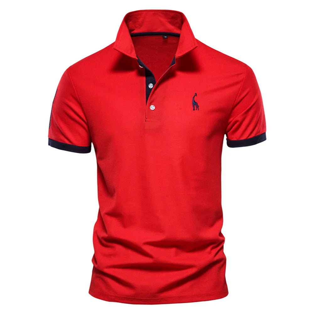 Embroidered Giraffe Polo Shirt