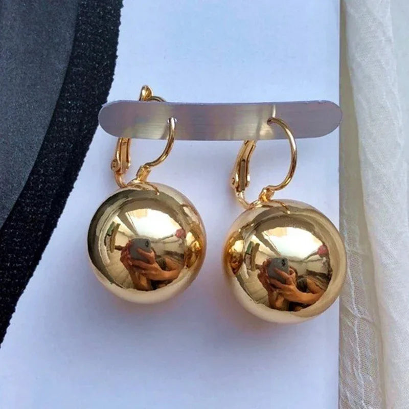 Women's Smooth Ball Pendant Drop Earrings