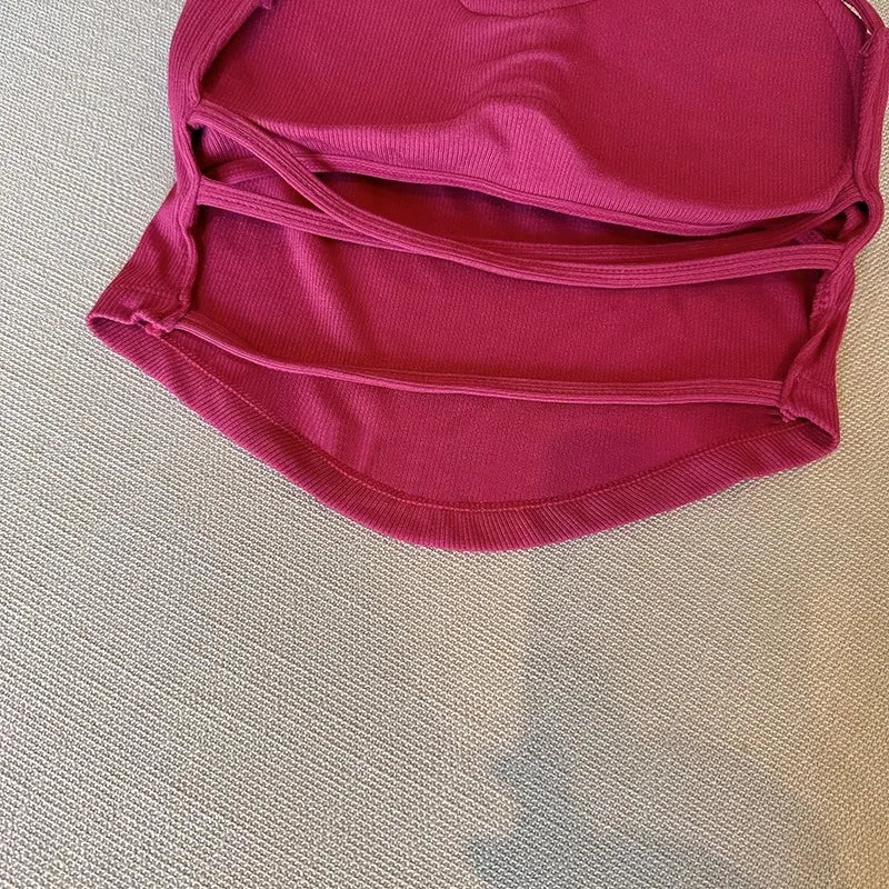 Pure Color Slim Strap Vest