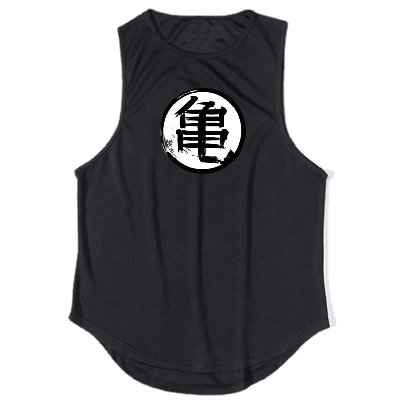 Anime Print Gym Sleeveless Vest