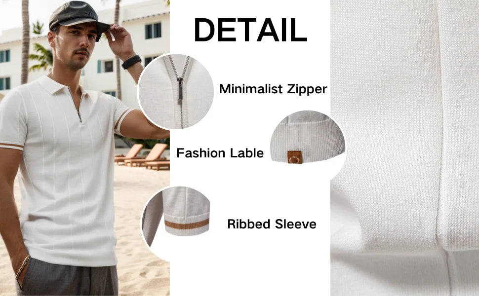 Slim Fit Zip Polo Shirt