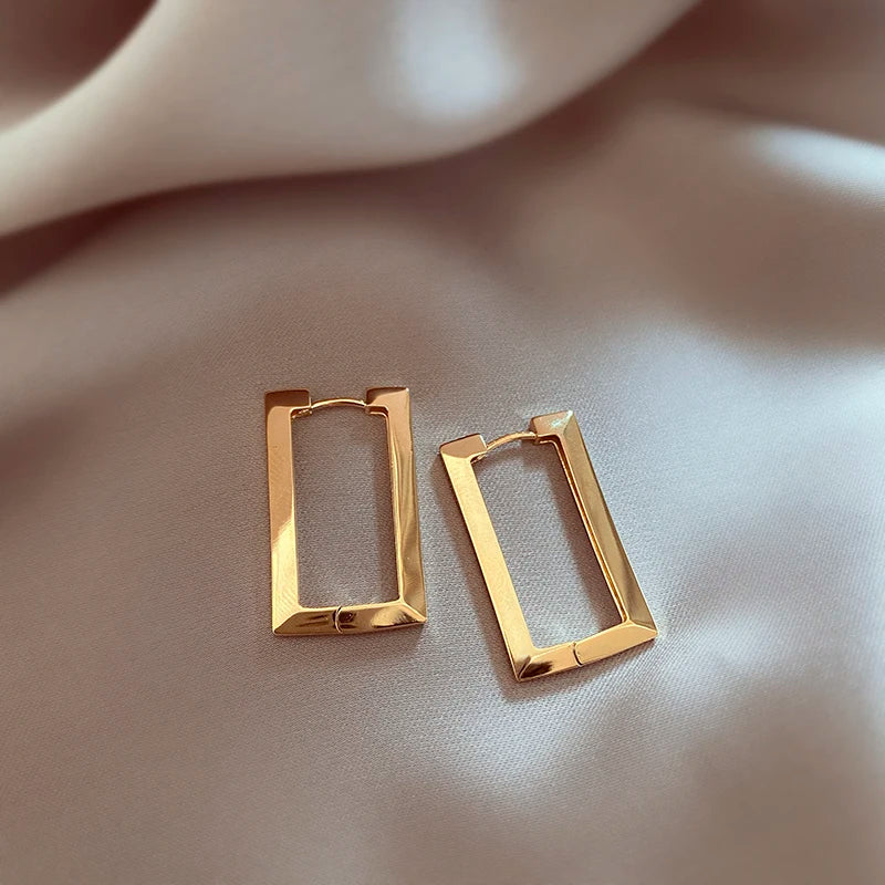 Women's Stainless Steel Geometric Hoop Earrings