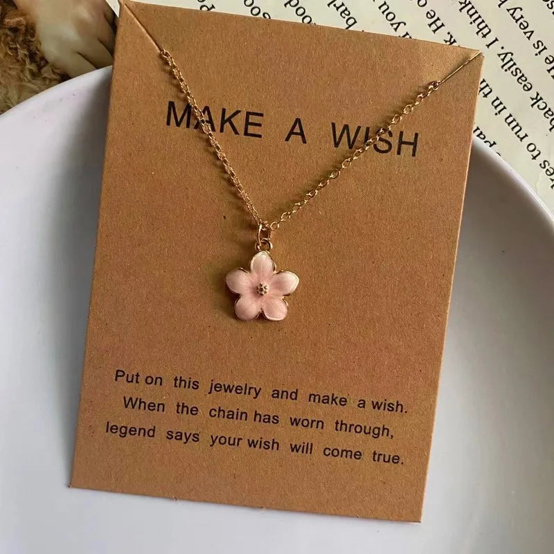 Women's Korean Colorful Flower Pendant Choker Necklace