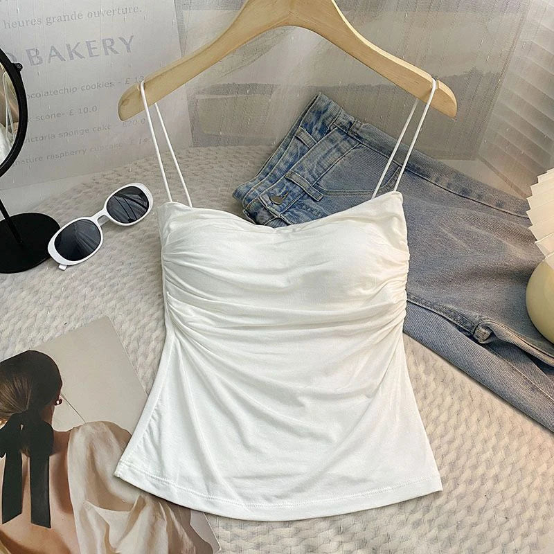 Skinny Spaghetti Strap Crop Tank