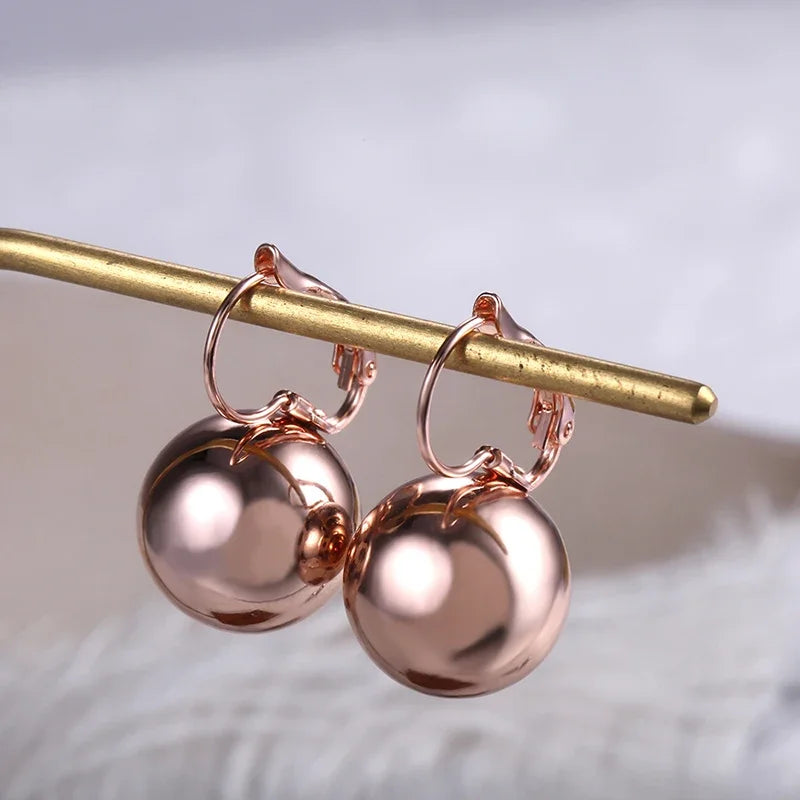 Women's Smooth Ball Pendant Drop Earrings