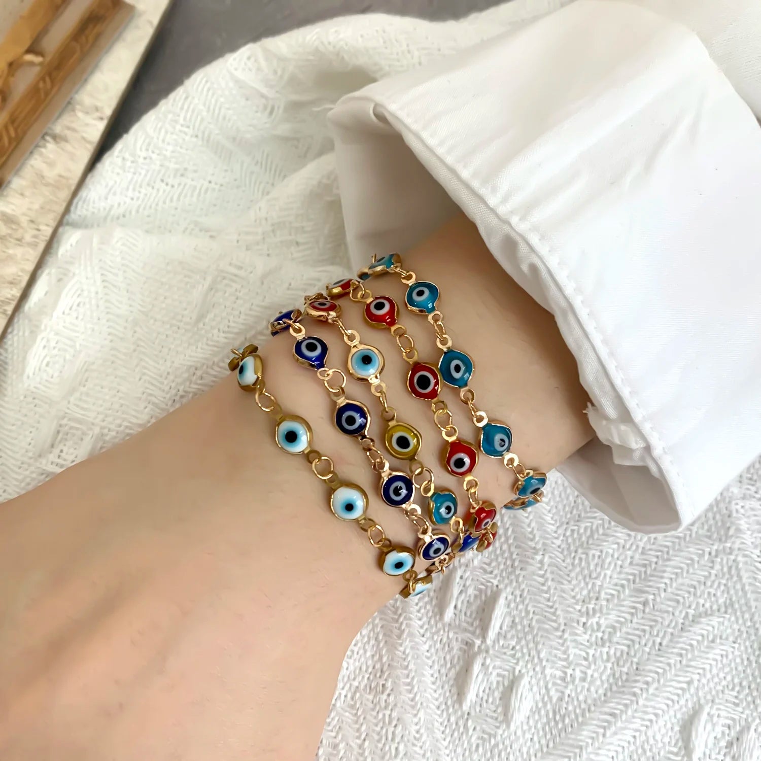 Lucky Evil Eye Adjustable Charm Bracelet