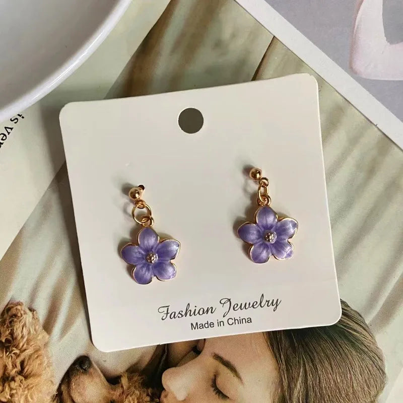 Women's Korean Colorful Flower Pendant Choker Necklace