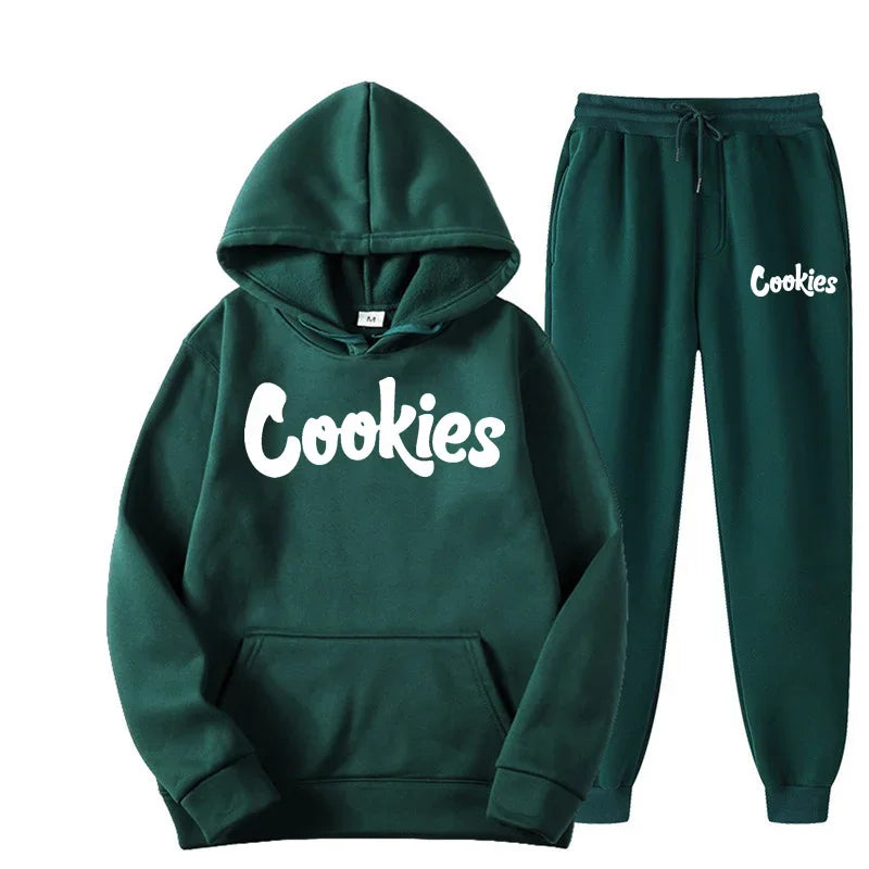 Print Logo Hoodie & Jogger Two-Piece Set