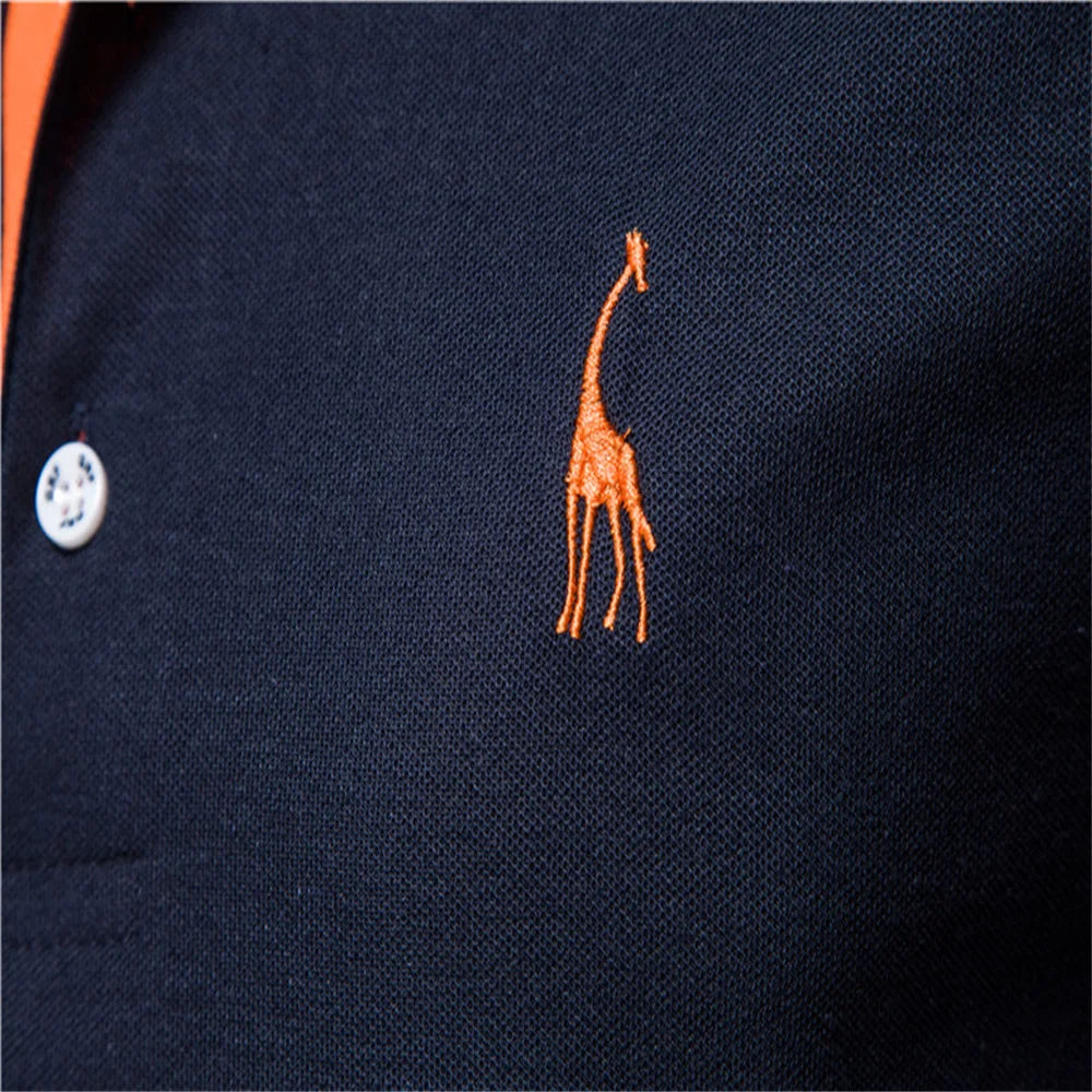 Embroidered Giraffe Polo Shirt