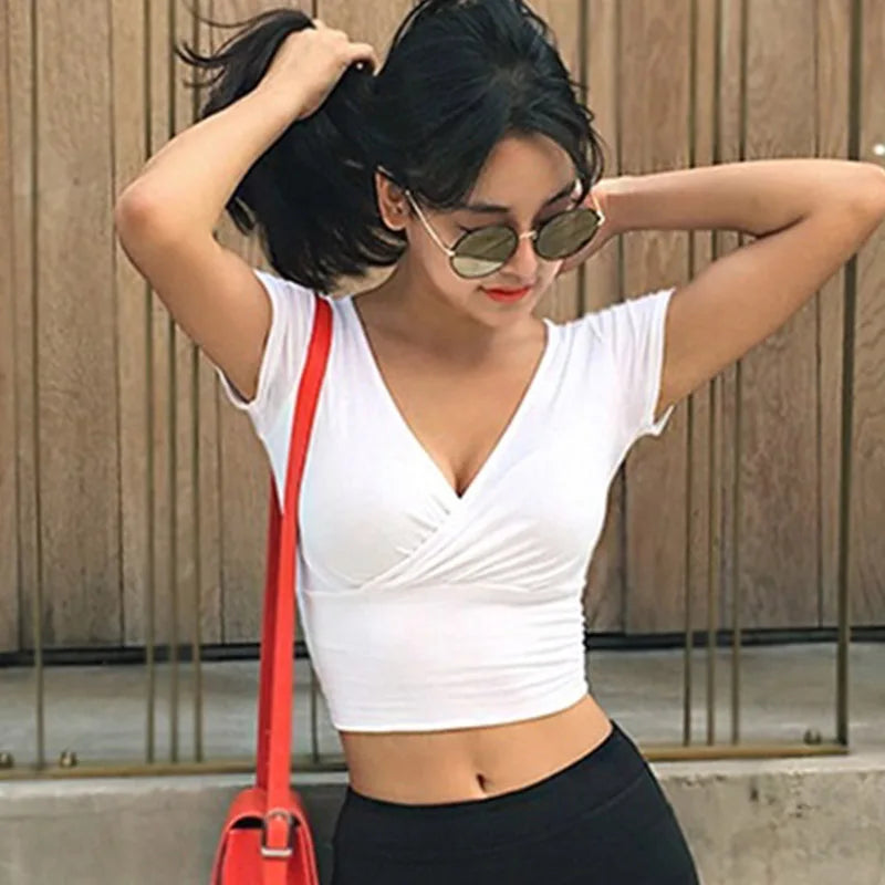 Cross Wrap Crop Tee