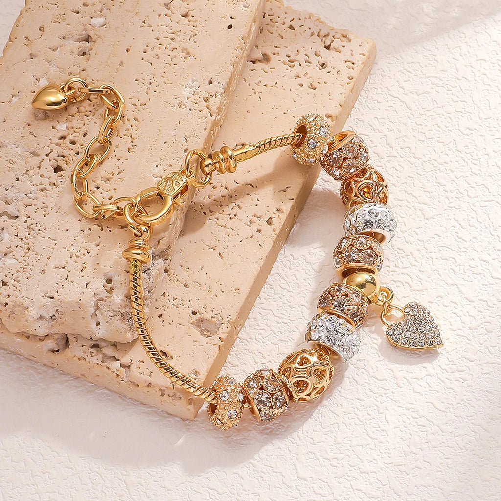 1PC Women's Fashion Pan Family DIY Multi Element Love Beaded Bracelet Date Travel Banquet Party Holiday Dressing Gift