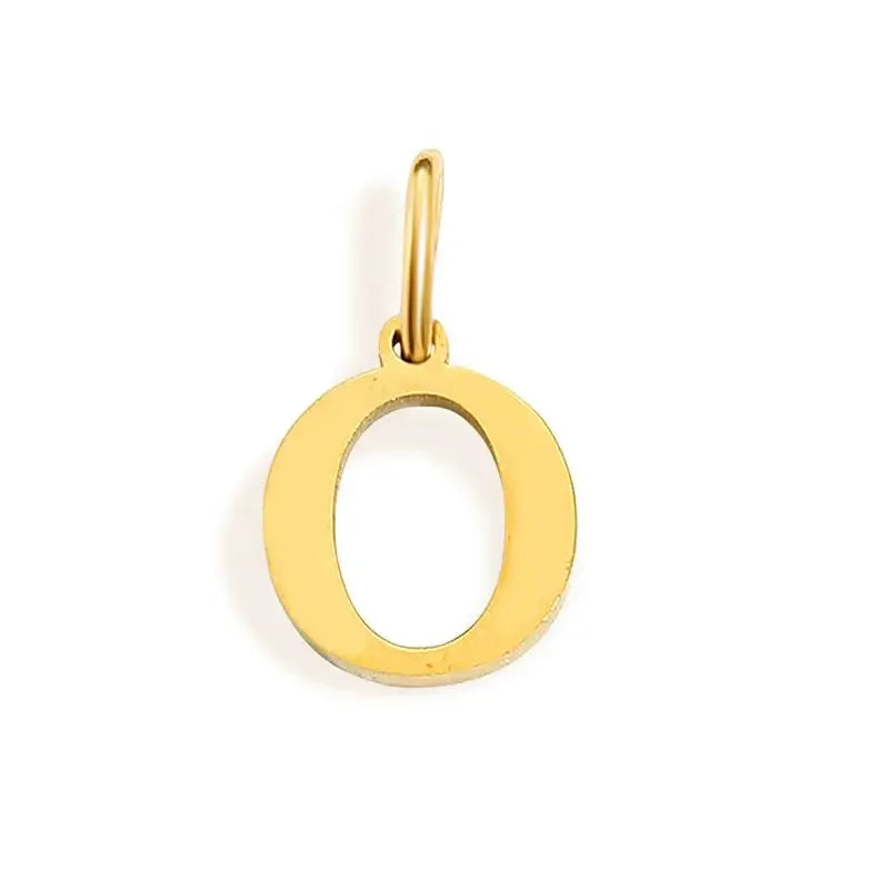 Gold Stainless Steel Initial Letter Charm Pendant