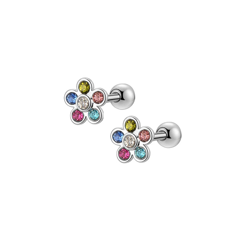 Women's Hypoallergenic CZ Screw Back Stud Earrings Set (6 Pairs)