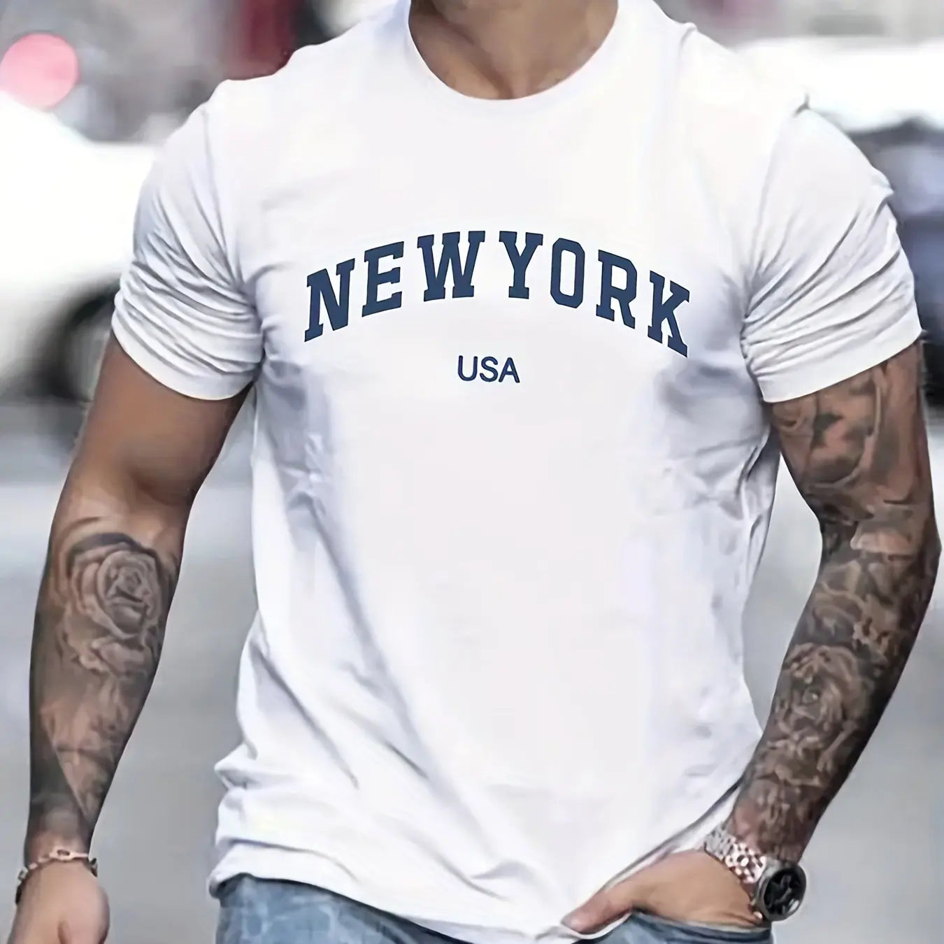 Men's Summer USA Printed 100% Cotton Casual T-Shirt
