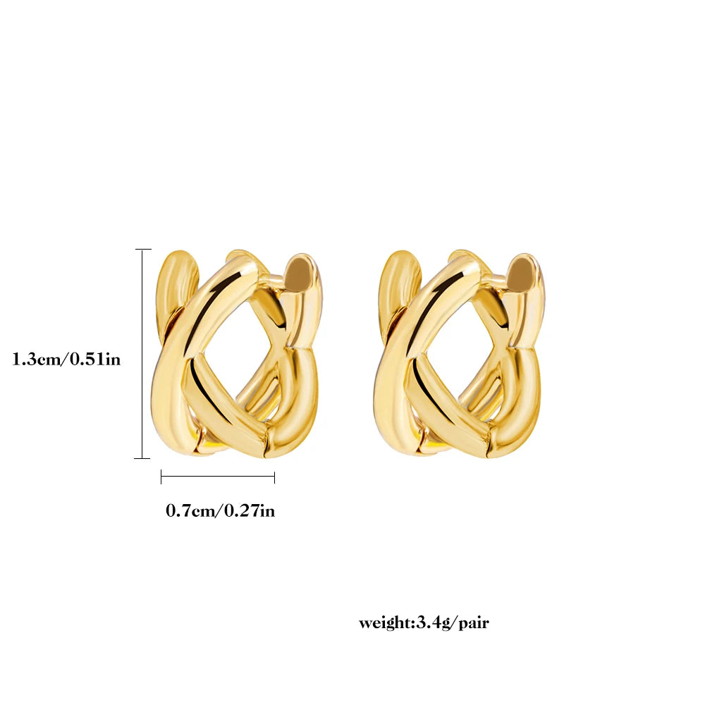 Women's Criss-Cross Tiny Huggie Hoop Earrings