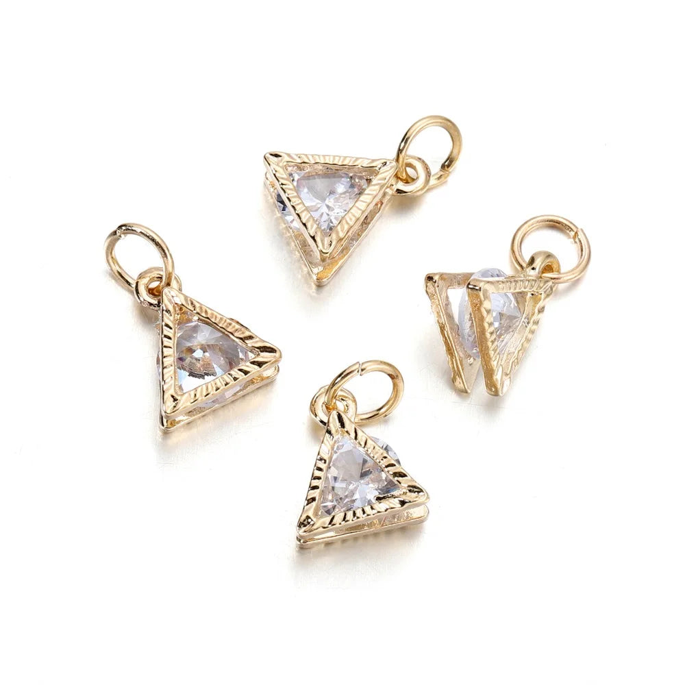 10Pcs/lot Alloy Gold Silver Color Rhinestone Hearts Charms For Earrings Necklaces DIY Love Charms Jewelry  Making Accessories