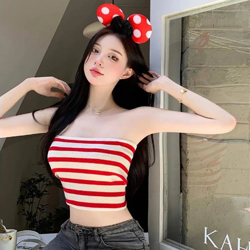 Retro Striped Bustier Tank
