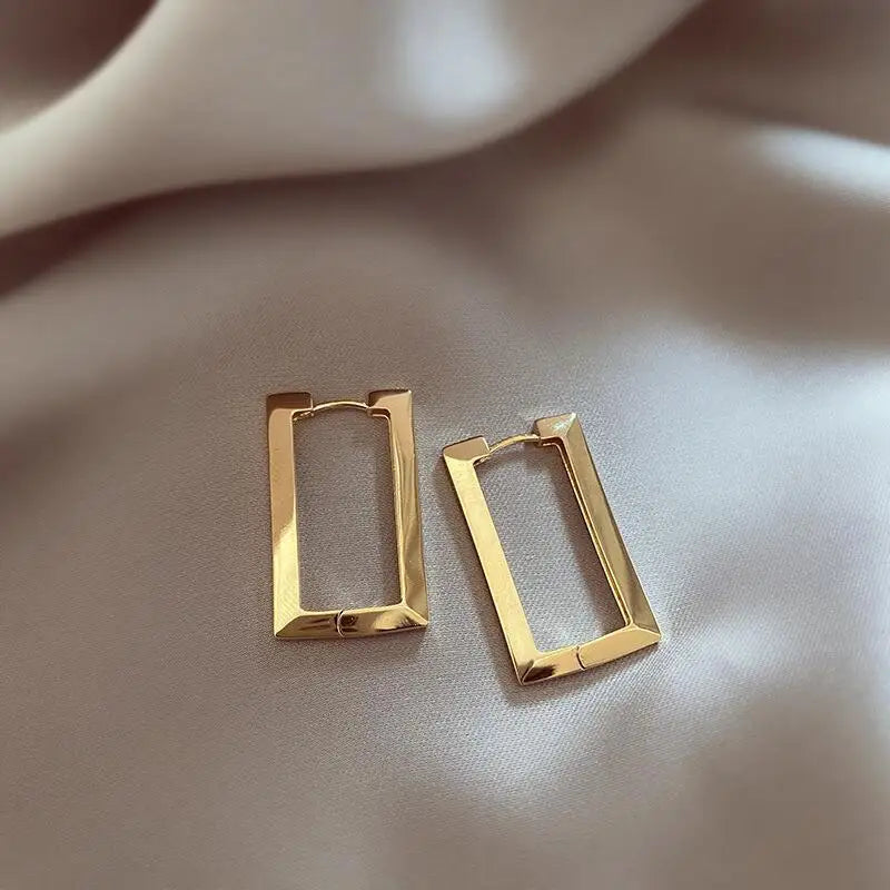 Women's Stainless Steel Geometric Hoop Earrings