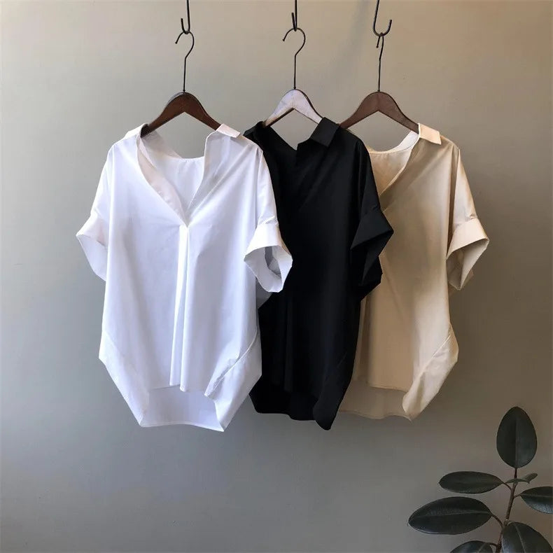 Chiffon Ruched Short Sleeve Blouse