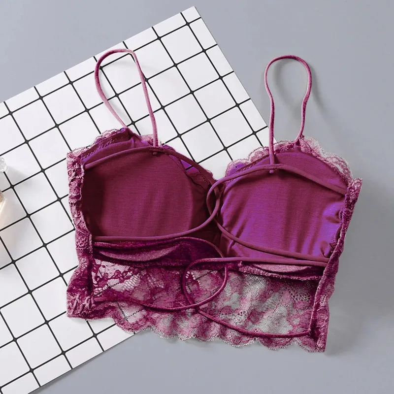 Lace Bralette Bustier Crop Top