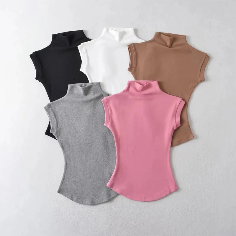 Turtleneck Slim Pullover Tee