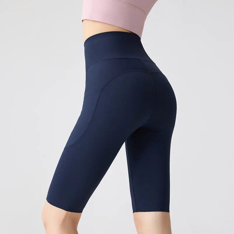 Voxlora High Waist Sharkskin Cycling Shorts