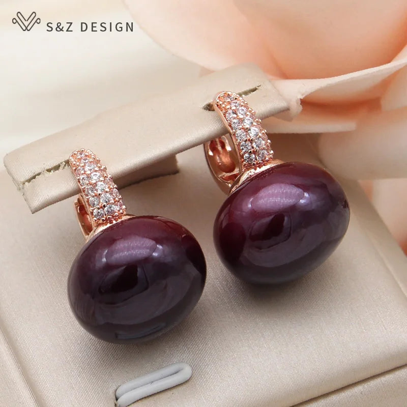 Women's Pearl & Cubic Zirconia Round Dangle Earrings