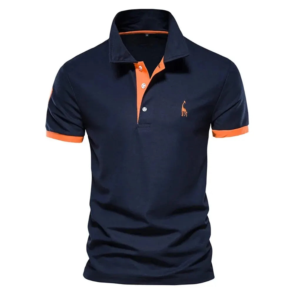 Embroidered Giraffe Polo Shirt